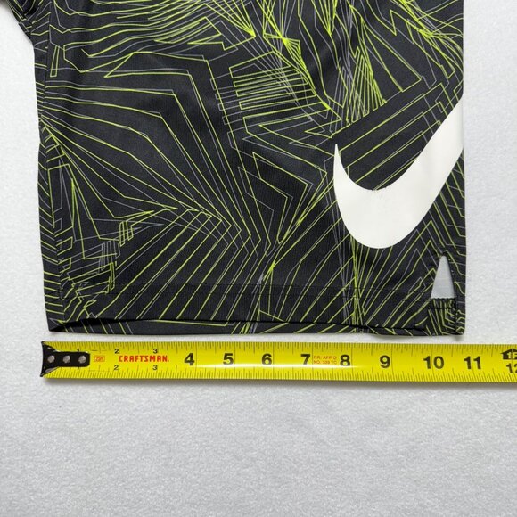 Nike Boys Dri-Fit Elastic/Drawstring Waist Logo Black/Lime Green Shorts Size XL - Picture 11 of 12